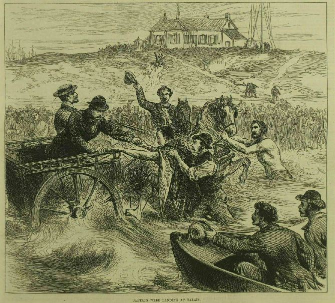 1875 capt webb swims channel